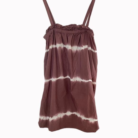 Anthropologie Othilia Bissa Tie-Dye Swing Dress Brown MotifSz M - Picture 2 of 5